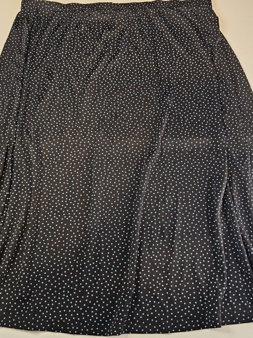 Jaclyn Smith Black W/blue Polka Dots Skirt Elastic Waist Flowy Dize 1X